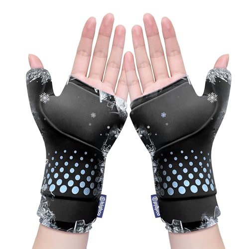 Wrist &Thumb Ice Pack Wrap -Cold&Hot Therapy Thickened Ice Gel- Hand Ice Pack & Ice Glove for Arthritis,Carpal Tunnel Relief, Tendonitis,Injuries & Recovery-Fits Men and Women (Black, 2 Pack L/XL) - color: 2 Pack-black, size: L/XL
