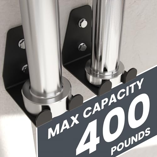 Synergee Wall Mounted Barbell Holder – Heavy Duty Gym Accessory Rack - color: b) Double Bracket Kit