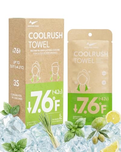 CoolRush Towel, Cold Neck Wrap for Hot Weather, Large Cooling Body Wipe, Chilly Wet Rag For Sports, Travel, Baseball, Yoga, Golf, Softball, Camping, Hiking, Biking, Gym, Trip, Beach Essentials - color: Green