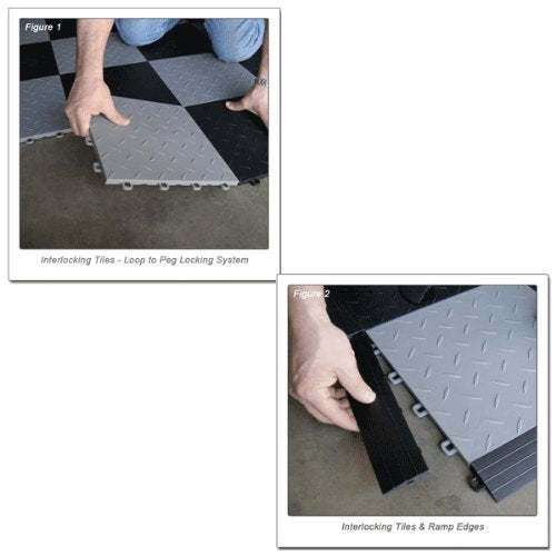 Interlocking Modular Garage Flooring Tile, Coin Top (30 Pack) (Blue) - color: Blue