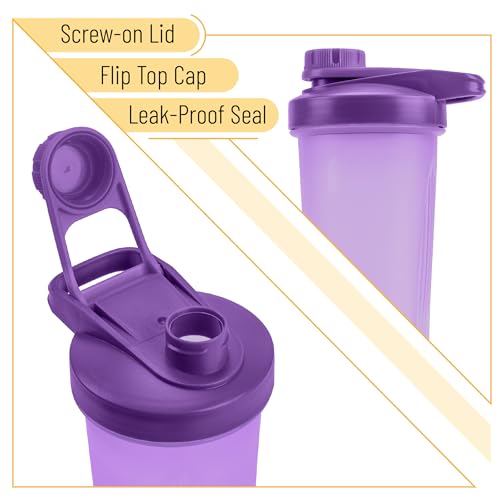 Mr. Pen- Shaker Bottles for Protein Mixes with Twist Cap, 28 oz | Purple Protein Shaker Bottle with Wire Whisk Ball, Mixer Bottle - color: Purple