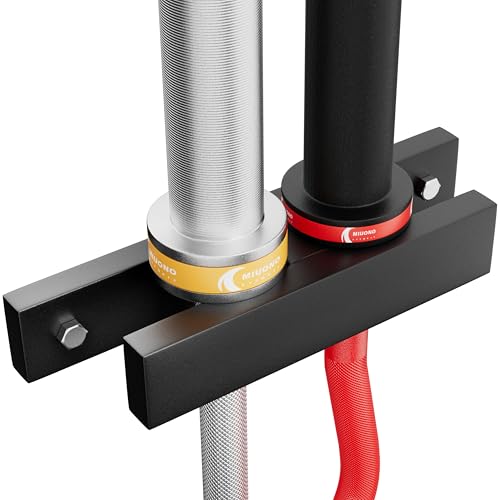 Barbell Holder, Wall Mount Barbell Storage Hanger for Vertical Barbell Wall Rack, Garage Gym Olympic Bar Holder, Fits Under 40 mm Bar in Size - color: Black, 2-Holder Barbell