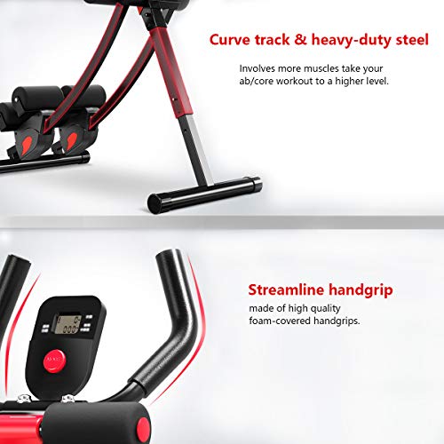 Fitlaya Fitness ab machine, ab workout equipment for home gym, Height Adjustable ab trainer, foldable fitness equipment. - style: ab machine with resistance bands