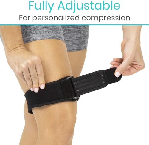 Vive IT Band Strap - Iliotibial Band Compression Wrap - Outside of Knee Pain, Hip, Thigh & ITB Syndrome Support - Neoprene Brace for Running and Exercise - Athletic Stabilizer for Men, Women - style: Single