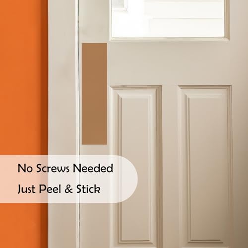 Rubber Bond Push Plates (4 Pack) 4" x 16" - Effortless Peel & Stick - Prevents Dents & Scratches - Self-Adhesive & Universal Fit (Brown) - color: Brown, size: Push Plate - 4 Pack - 4"x16"