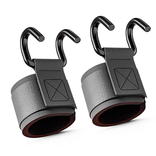 Weight Lifting Hooks for Deadlifting (Pair), 660Lbs Capacity Non-Slip Wrist Support Straps for Men & Women, Gym Wrist Wraps for Pull Up, Fitness, Strength Training, Bodybuilding Workout