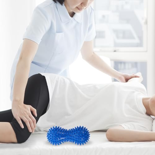 VILLCASE Peanut Rehabilitation Massager Hedgehog Massage Balls for Soles 2-Pack Foot Massage Balls Spiky Acupressure Roller for Feet Legs Shoulders Yoga Travel