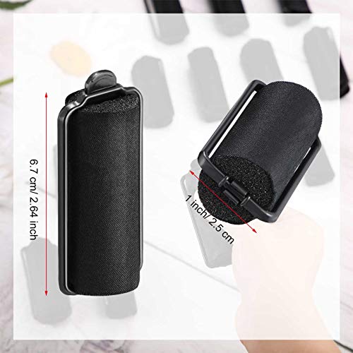 WILLBOND 40 Pieces Sponge Hair Rollers Silk Foam Satin Rollers Black 1 x 2.6 Inch for Women Hair Soft Curler Flexible Styling Wave Curlers for Hairdressing Styling