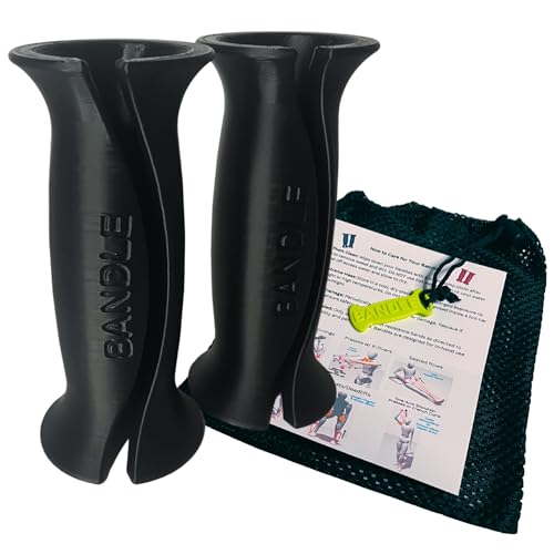 Bandle™ - True Ergonomic Handles for Resistance Bands | Unleash The Full Potential of Pain-Free, Full-Body Workouts | Durable & Comfortable for High-Intensity Training (2 Handles) - color: Black, size: Standard