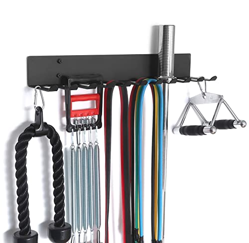 Multifunctional Gym Equipment Storage Rack - Wall Mount Holder for Exercise Bands, Lifting Belts and Skipping Ropes