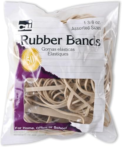 Charles Leonard Rubber Bands, 3/8 Ounce Bags, Amber, Assorted Sizes (56381) | Assorted Sizes | Generous Amount in Each Pack | Great for Bundling Documents | Comes in a Variety - color: Beige, size: ASSORTED 1 PACK