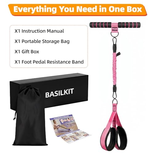 Pedal Resistance Band with Handle, 2026 Upgraded Durable Women Exercise Bands for Core Abs, Full Body Workout Equipment for Home Gym, Pilates, Physical Therapy