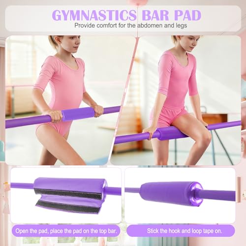 YEEGO DIRECT Gymnastics Bar for Girls Boys (A-G-E-S 3-10) with Rings, Folding Gymnastics Bars Horizontal Bar, Expandable for Home Training Gifts for Girls Boys - color: Purple & Black