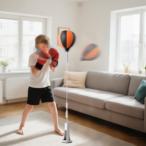 Punching Bag with Stand, Boxing Speed Trainer, Height Adjustable Stable Reaction Exerciser with Spring Base for Martial Arts Fitness Workouts Stress - size: 110-130cm
