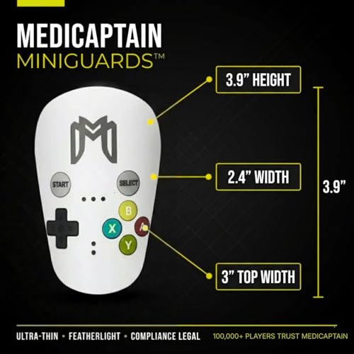 MediCaptain MiniGuards - Mini Shin Guards for Soccer Players - Tiny Shin Pads for Men, Women, Teens - Miniature Shin Guards 3.9 x 2.4 inch - Perfect for High Level Soccer Athletes - color: Gamer Pads
