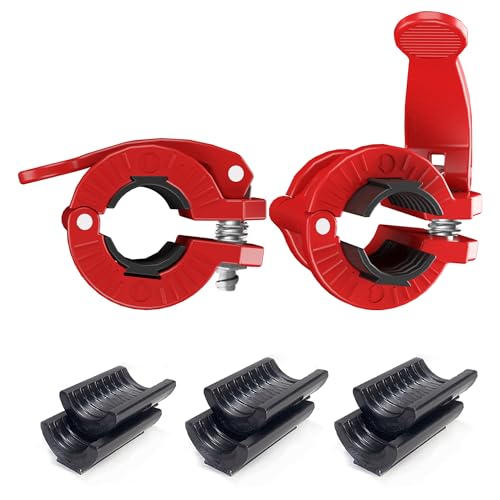 Barbell Clamps 1 Inch or 2inch - 2 PCS Adjustable Barbell Clips Quick Release Locking Weight Clips Olympic Barbell Collars (Red 0.98-1.18inch) - color: Red 0.98-1.18inch