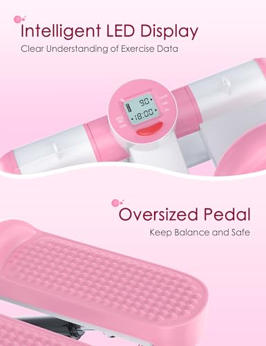 Steppers for Exercise at Home, KitGody Mini Stepper with Resistance Bands, Portable Stair Stepper for Home 330LBS Capacity, Adjustable Height Fitness Stepper Machine