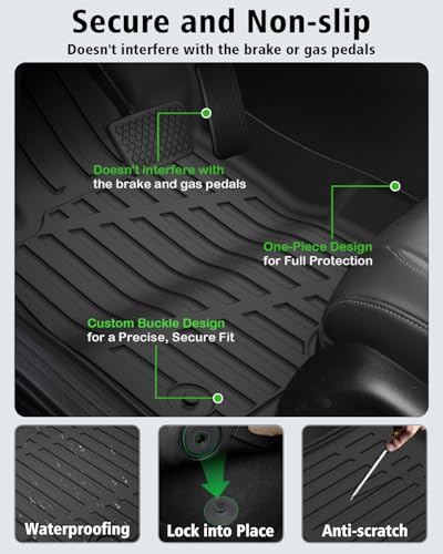 Floor Mats & Cargo Liner Custom Fit for Ford Escape Hybrid 2020-2025 2026 (NOT Fit Gas) All Weather TPE Rubber Trunk Mat Anti-Slip Full Set Automotive Floor Liners for Escape 2025 Accessories - size: For Ford Escape Hybrid 2020-2026