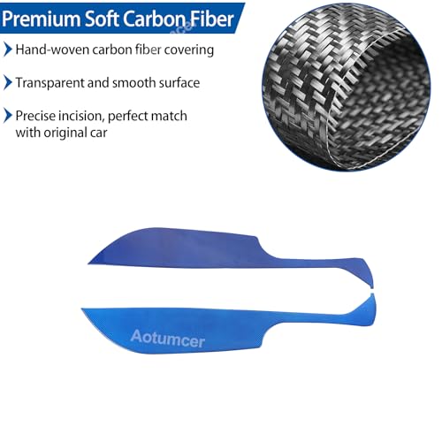 Soft Carbon Fiber Car Door Anti Kick Pad Trim Cover Compatible with Mazda MX-5 Miata 2016-2025+, Door Protector Mat Anti Dirty Anti Collision Stickers Interior Accessories (Blue) - color: Blue