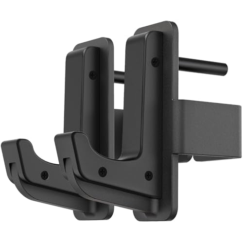 SELEWARE Solid Steel J Hooks for 2" x 2" or 3" x 3" Tube Power Cage with 1" 1/2" or 5/8" Hole Squat Rack Attachment, J-Hook Barbell Holder for Power Rack, Set of 2 - color: For 1/2" Hole of 2x2 inch Rack