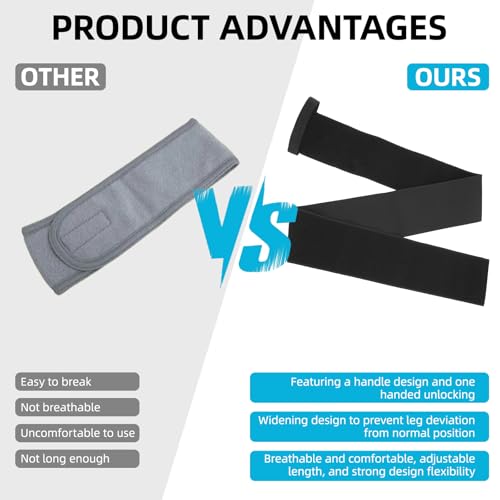 Wheelchair Thigh Leg Strap with Handle, One Handed Release Wheelchair Strap Seat Belt Leg Support Strap for Elderly Dementia Paralysis Parkinson's - size: 1PCS With Handle