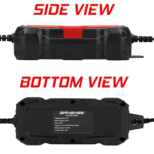 Smart Battery Charger, Maintainer, and Desulfator 6 Amp 6V/12V - for Cars, Trucks, SUVs, RVs- Standard & Absorbed Glass Mat Lead Acid (Wet, STD, AGM) & LiFePO4 Batteries- LCD Display, SAE Connectors