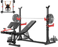 YOLEO Olympic Weight Bench Set with Rack, 1980LBS Capacity Bench Press Rack System, 47.44" Wide-Grip Bench, Leg Extension & Preacher Curl, Adjustable Incline Decline Weight Bench for Home Gym