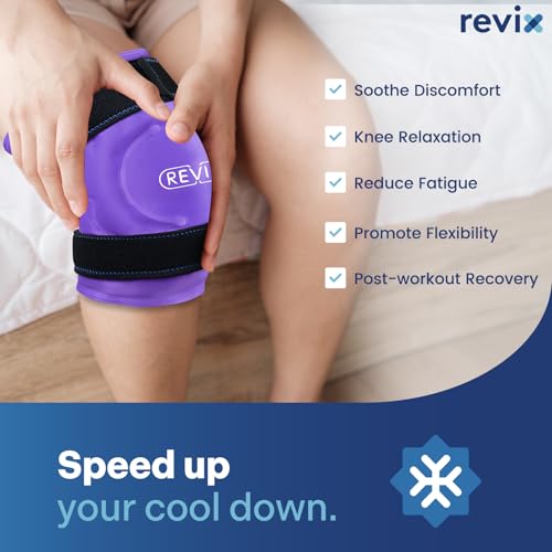 REVIX 20" XXXL Ice Pack for Knee Discomfort and Fatigue, Reusable Extra Large Cold Packs for Relaxation, Knee Replacement Surgery, ACL, Meniscus Tear with Cold Therapy, Purple - style: Purple-1 Pack