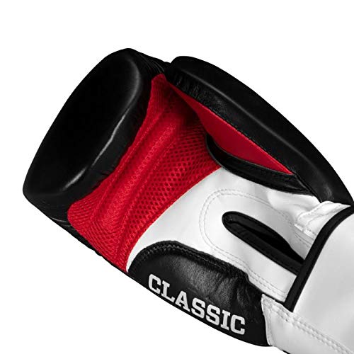 TITLE Boxing Classic Leather Super Bag Gloves 2.0 - Boxing Gloves, Punching Bag Gloves, Kickboxing Gloves, Punching Gloves, Heavy Bag Gloves, Boxing Gloves Men, Boxing Gloves Women, Boxing Equipment - color: Black/White/Red, size: Medium