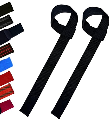 25" Powerlifting Straps (Pair) – Dominate Deadlifts with Heavy Duty Cotton Wrist Wraps – Maximum Grip Support for Strength Training & Weightlifting – Black/Red – For All Lifters: Newbies, Pros, Young Guns & Gym Vets - color: Black with Padding