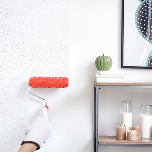 2 Pcs 7"DIY Patterned Paint Roller | Decorative Art Texture Roller | Pattern Rubber Rollers Textures Tool DIY Decorative Art Paint for Walls, Furnitures and Floors DIY Paints Art
