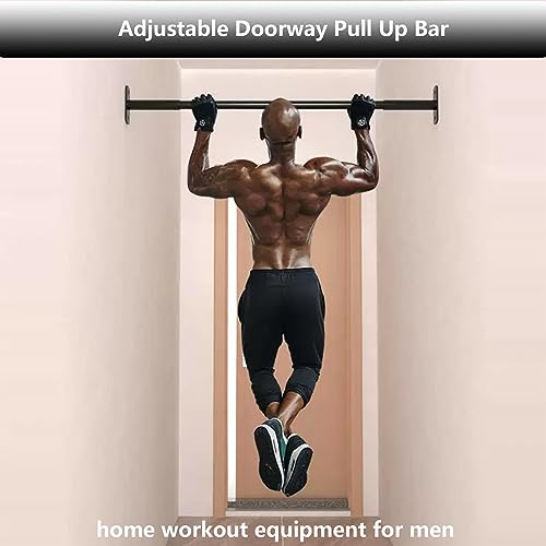 Heavy Duty Adjustable Width Pull Up Bar for Doorway, Steel Strength Training Pull-up Bars, Max 660lbs, Doorway Pull Up Bar Include 4pcs Steel 6 Angle Expansion Screw - size: 81 to 100cm(32 to 39.5inch)