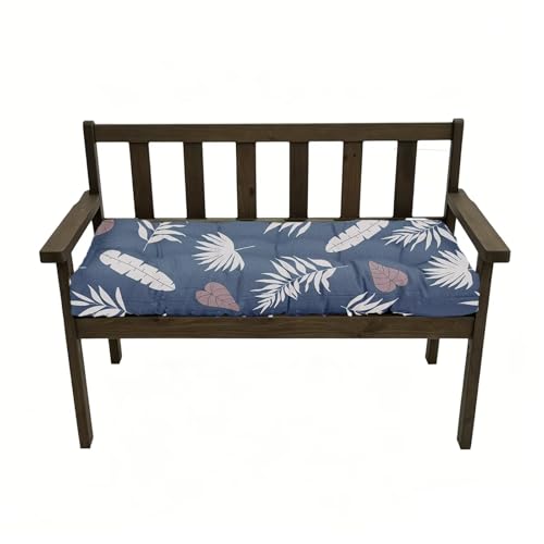 40x20in Bench Cushion Waterproof Porch Swing Cushions Floral Patio Bench Seat Pad Patio Chair Pad for Garden Blue Grey - color: Blue Grey