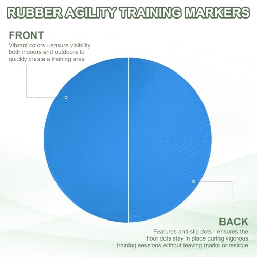 Spot Markers, Poly Spot Marker for Agility Training Floor Dots Non Slip Flat Field Cones - color: Blue, size: 30 cm/11.8inch