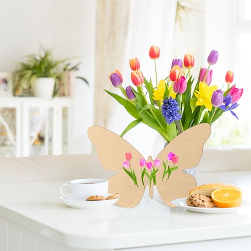 Anglechic 12 Pack 12 Inch Wooden Butterflies for Crafts Blank Wood Butterfly Cutouts Unfinished Slices Butterflies Ornaments Wooden Things to Paint Door Hanger Decor for Spring Farmhouse Decor - color: Butterfly
