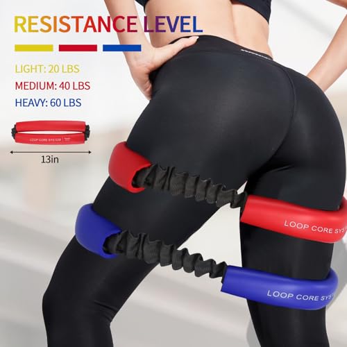 Hip and Core Resistance Loop Bands for Glute Workouts and Stretching | Resistance loop system designed for hip, core, and glute stretching, fitness, and workout routines - color: 3pcs Set and 5 mini Resistance Bands