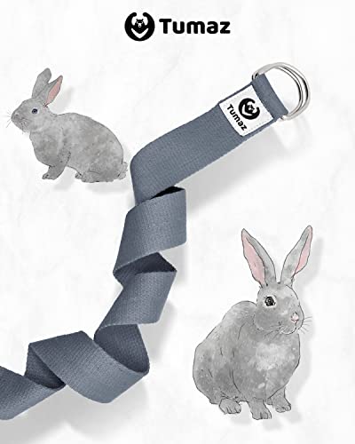 Tumaz Yoga Strap for Stretching with Adjustable D-Ring, 6/8/10 ft | Adjustable D-Ring | Soft Cotton Blend | 15+ Colors | Non-Elastic Yoga Belt for Pilates Stretching & Physical Therapy - color: 12. Gray, size: 6 Feet