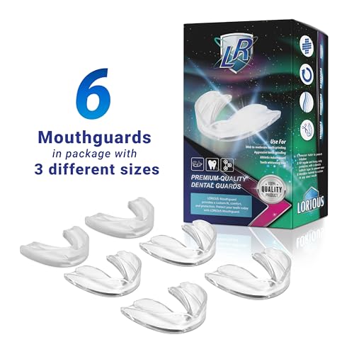 Moldable Mouthguards Pack of 6 in 3 Different Sizes– Customizable, Moldable, Trimmable Dental Night Guard for Teeth Grinding, Clenching, Athletic Sports, and Whitening Tray