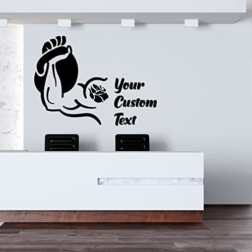 Custom Vinyl Wall Decals Letters with Hand Lifting Kettlebell - Custom Wall Decal with Your Text for Fitness Gyms Sports Centers - Add Your Text Home Gym Decal - color: Dec 21