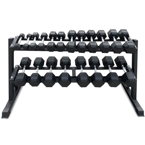 550 lbs 1200lbs 2100 lbs Dumbbells Weight Set, Hex Dumbbell Sets, Gyms Weights Dumbbells Sets, Weight Set for Home Gym, Strength Training, Fitness Center Equipment - color: 550lbs Dumbbells W/ 2-tier Rack