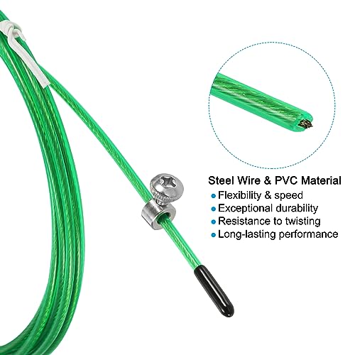 PATIKIL Speed Jump Rope Replacement Cable, Professional Skipping Rope Steel Wire Replace for High Speed Jump Ropes - color: Green
