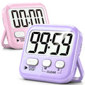 Antonki 2 Pack Digital Timer for Kids, Magnetic Countdown Kitchen Timers for Cooking, Egg, Classroom, Teacher, Exercise, Study, Oven - Battery Included - color: 2 * Pink + Purple