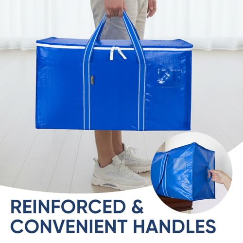 BALEINE 2-Pack Oversized Moving Bags with Reinforced Handles, Heavy-Duty Storage Tote for Clothes, Moving Supplies (Royal Blue, 2-Pack) - color: Royal Blue, size: 2-Pack