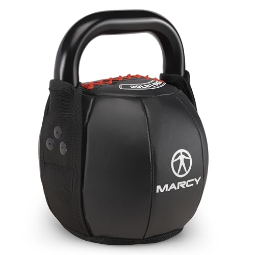 Marcy Strength Training Soft Kettlebell with Handle for Weightlifting, Conditioning, Strength and core Training 10 lbs - 40 lbs - style: Rouge - 20 LB