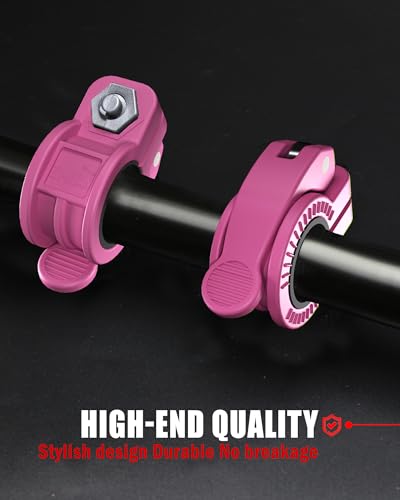Mini Barbell Clips 1 inch I Multi-Size Adjustable Barbell Collar I 1 inch Barbell ClampsIQuick Release Weight Clips Pair of Locking for Dumbbell Bar - color: Pink