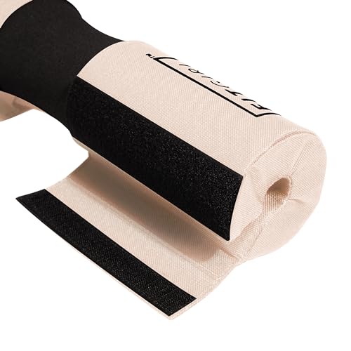FITGIRL - Squat Pad and Hip Thrust Pad for Leg Day, Barbell Pad Stays in Place Secure, Thick Cushion for Comfortable Squats Lunges Glute Bridges, Olympic Bar and Smith Machine - color: Beige (Deluxe)