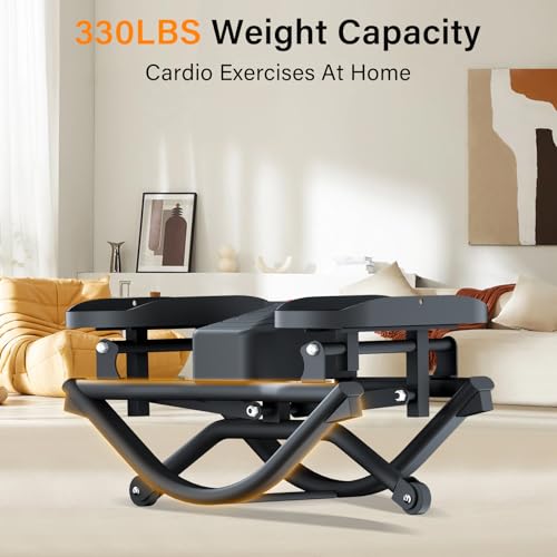 Rock Stepper for Exercise at Home, Low-Impact Side to Side Rocking Stair Stepper with Resistance Bands, Full Body Home Fitness Workout Equipment, 330LBS Weight Capacity