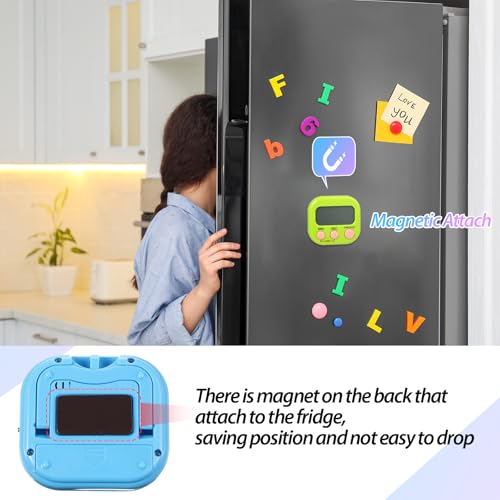 Weewooday 24 Pcs Small Digital Kitchen Timer Magnetic Back and Switch Minute Second Count up Countdown Big LCD Display Loud Alarm for Teacher Cooking Baking (Blue,Green) - color: Blue, Green