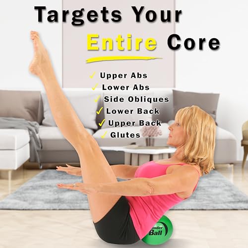 The Original 9" Pilates Core Fitness Small Exercise Ball | Workout Equipment for Abs, Core, Back, and Physical Therapy, Easy to Carry and Store - color: Green