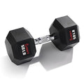 Sunny Health & Fitness Hex Style Dumbbell 5 LBS TO 50 LBS Chrome Handles, Hand Weight for Strength Training, Home Gym, Exercise, Workout Equipment Multiple Size Options - style: 22.7 KG / 50 LBS (Single)